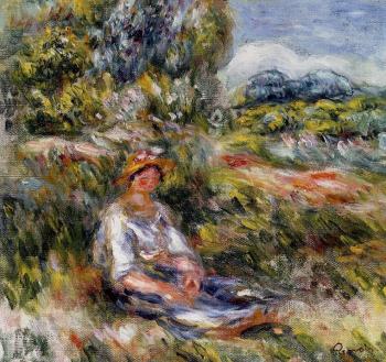 皮埃爾 奧古斯特 雷諾阿 Young Girl Seated in a Meadow 皮埃爾 奧古斯特 雷諾阿 Young Girl Seated in a Meadow